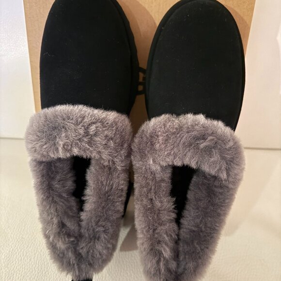 NIB UGGS AUSTRALIA UGG NITA PLATFROM SLIPPERS BLACK SIZE 7 USA - Picture 7 of 9
